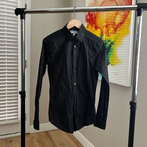 Express black polka dot dress shirt
